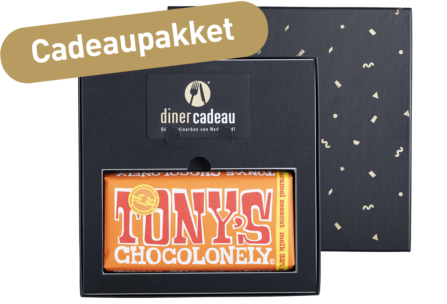 Cadeaupakket Tony's Chocolonely 'Karamel/zeezout'